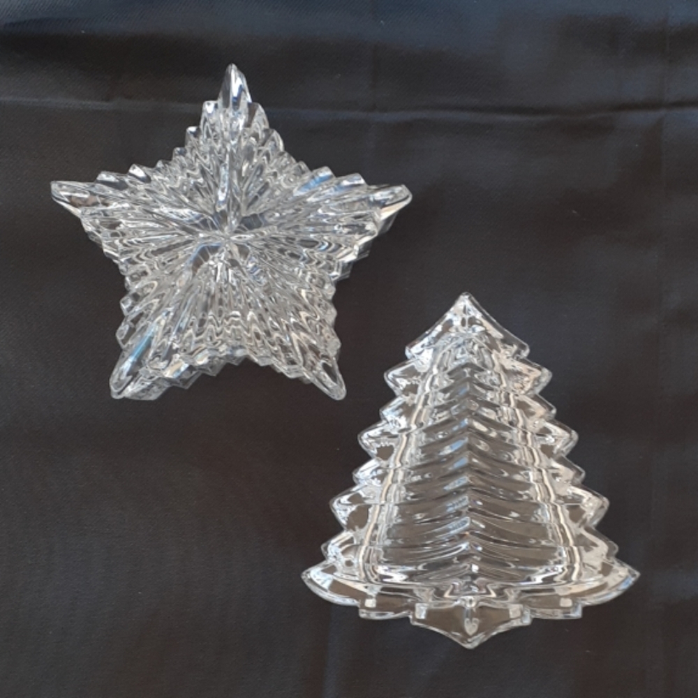 Vintage Nachtmann star and tree crystal boxes.